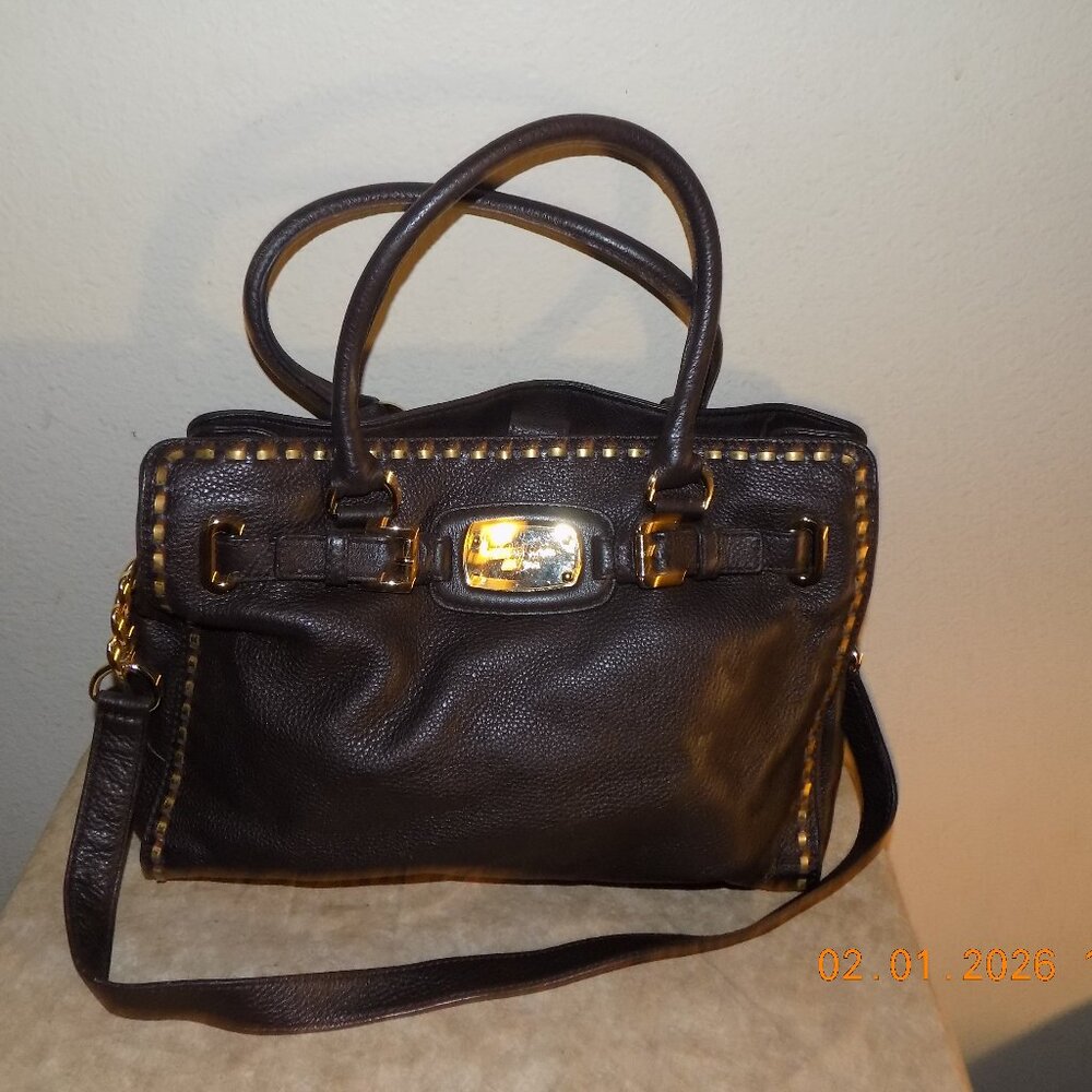 Michael Kors Brown Leather Attractive 2 Way Bag